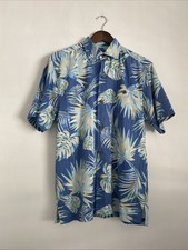 Tommy Bahama Blue  Tropical Floral Silk Blend Shirt Size S. Chest 40” Nwots