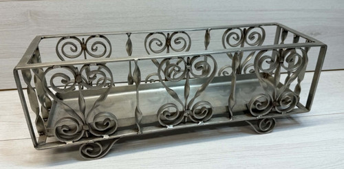 Wrough iron planter scrollwork - wrough,