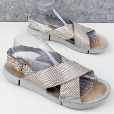 Clarks Tri Chloe Womens Metallic Sandals size UK 6.5D  Slingback Summer Shoes