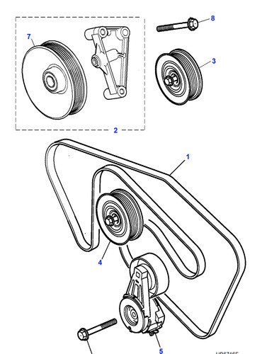 Jaguar engine drive belt - engine,