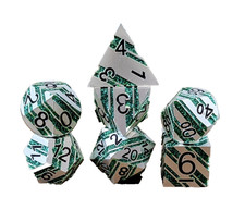 Metal D&D Dice Set 7pcs Silver