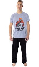 MARVEL DEADPOOL PAJAMA Set T-shirt LOUNGE PANTS MEN'S SIZE XXL 2XL Black 2 Pcs