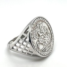 925 Sterling Silver Saint George Sovereign Coin Ring Brand New M - Z SIZES
