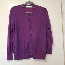 Zara Purple Cardigan Uk M Bust 38" Viscose Blend Lightweight Knit Button Front