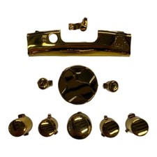 Chrome Gold D Pad, Guide, ABXY Custom Button Mod Kit for Xbox 360 Controller