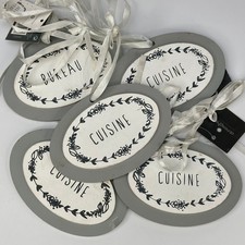 Traditional French Joblot Collection Of 5 Small Kitchen/Cuisine Oval Plaques