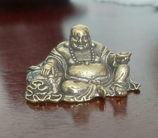 Pocket Size Brass Lucky buddha statue