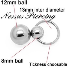 two or three ball CBR piercing ring surgical steel bondage PA earring