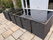 Rattan Garden Furniture Set: table for 4 and 8 Free