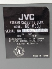 Vintage JVC KD-V33J  Cassette