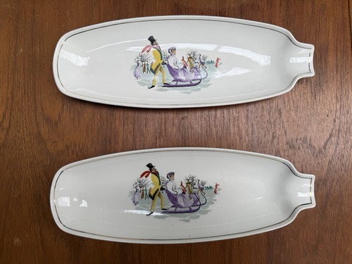 Pair bristol pottery dishes - bristol,