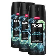 Axe Premium Body Spray Aqua Bergamot 150ml x3 No Aluminium Salts