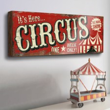 Circus Sign Vintage Style Retro Small Wooden Carnival Funfair Wall Panel