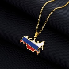 Russia Map Necklaces Pendant