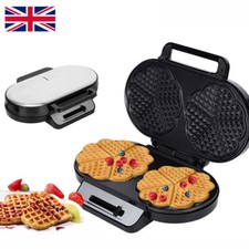 Belgian Waffle Maker Machine Electric NonStick Cook Plate Heart Shape Iron Press