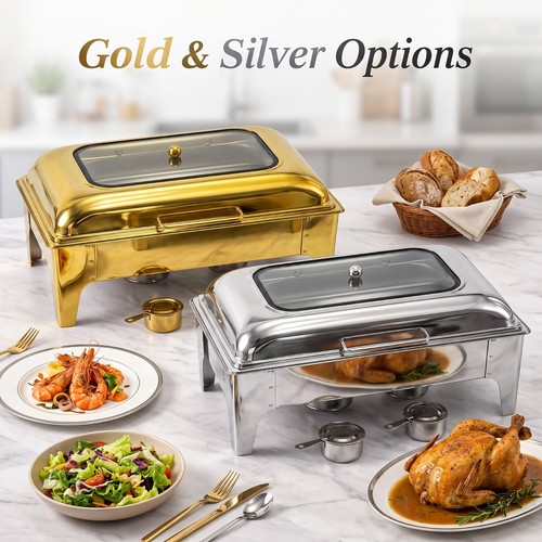 Gold silver chafing dish - &,