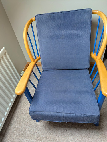 Ercol style armchair - style, blue