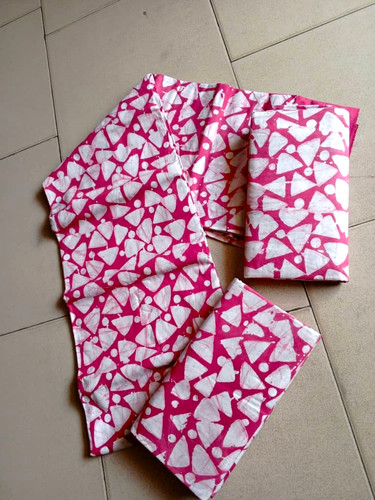 5yard pink white african print - pink&white,