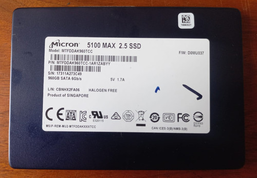 Micron 5100 max 960gb ssd - 5100, 2.5"