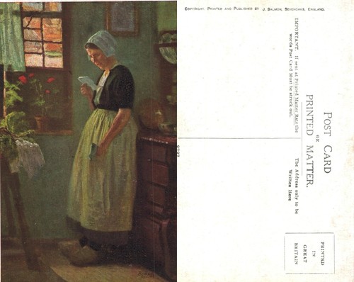 Vintage postcard woman - postcard,