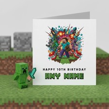 Minecraft Birthday Card