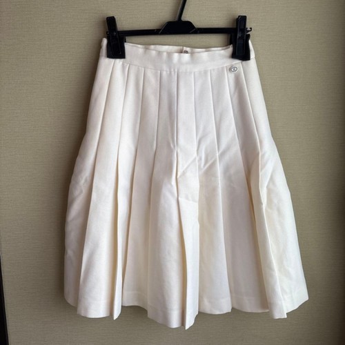 Chanel white pleated tennis - white,