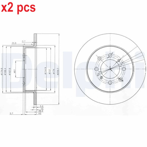 Pcs sides brake - l&r,