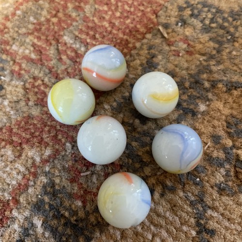 Vintage milky white marbles - 6,