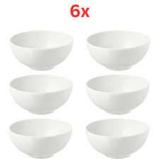 6x IKEA Bowl White Porcelain Microwave/Dishwasher Safe Everyday Serving Durable