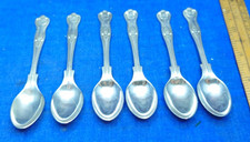 Elkington Silver Plated 6 x Coffee Spoons kings c.1960 : 251
