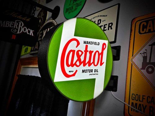 Vintage castrol wall - castrol, mounted