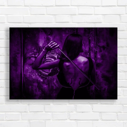Stunning woman with violin - with,