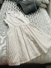 Lindy Bop Tan White Striped Dress UK 20 US  Fit Flare 1950s Style Matilda