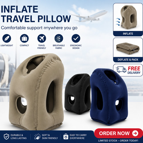 Inflatable travel pillow - pillow, for