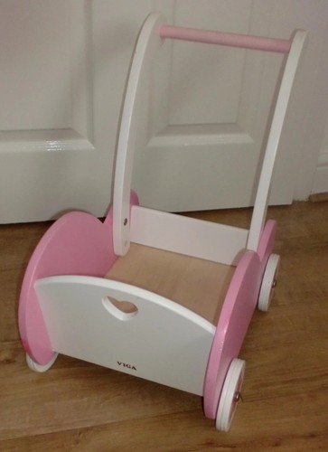 Wooden dolls pram - wooden,