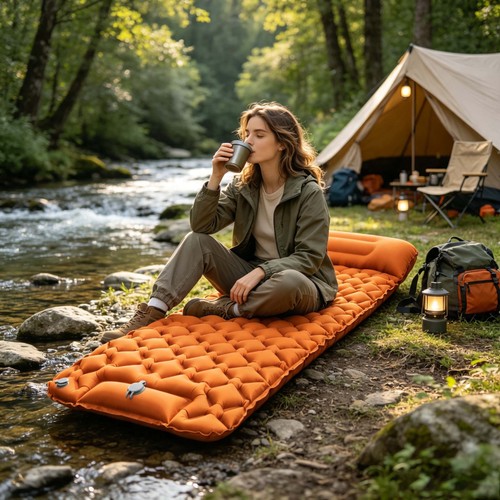 Self inflating sleeping mat - inflating,