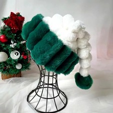 Adults Soft Plush Christmas Hat Decorative Santa Claus Cap New Year Party Props