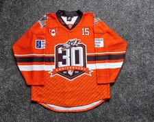 Sheffield Steelers 30th Anniversary (orange) Jersey 21/22- Anthony Deluca 15 2XL