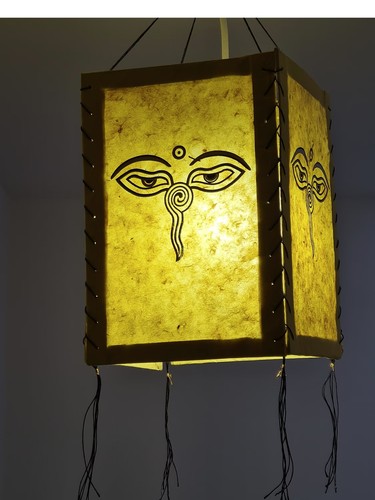 Natural lokta paper lamp shade - lamp,