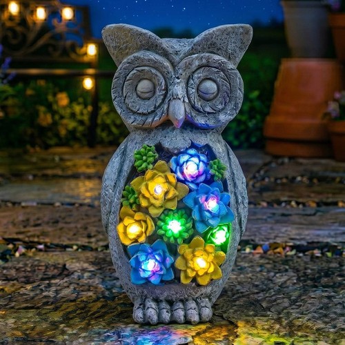 Garden owl ornament - ornament, solar