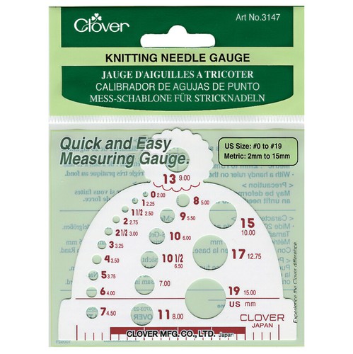 Clover knitting needle gauge - knitting,
