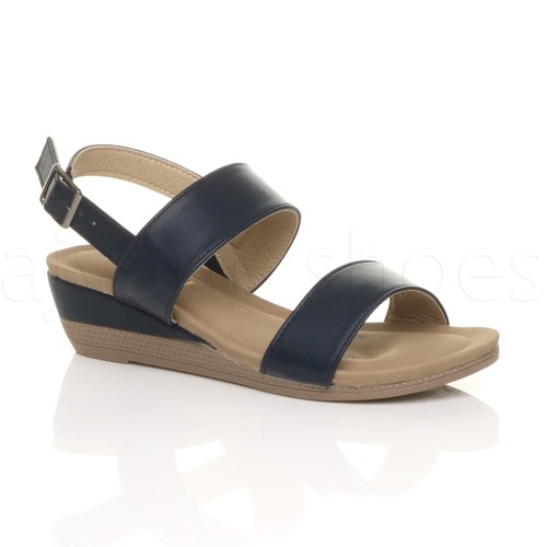 Womens ladies low mid wedge - ladies,