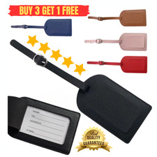 Luggage Tags Suitcase Baggage Label Leather ID Card Name Address Travel holiday