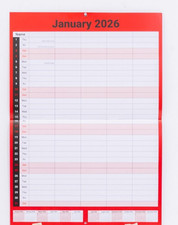 2026 Calendar 5 Columns Wall