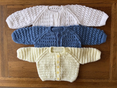 Hand knitted baby cardigans - knitted,