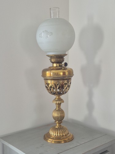 Antique oil lamp brass - lamp,,