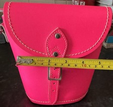 Zatchels Pink LeatherSaddle Bucket Style Bag