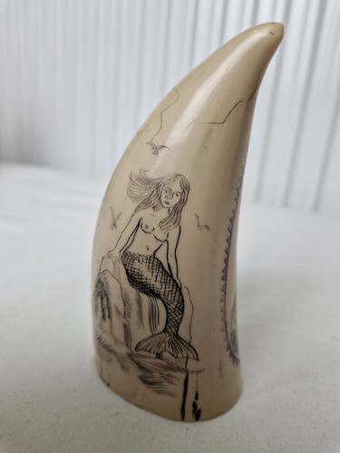 Vintage resin scrimshaw - vintage,
