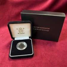 United Kingdom Gold Proof Sovereign Royal Mint Box, Capsule Only *No Coin Inc*
