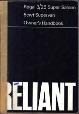 Reliant Regal 3/25 Super Saloon & 5cwt Supervan 1968 Original Owners Handbook